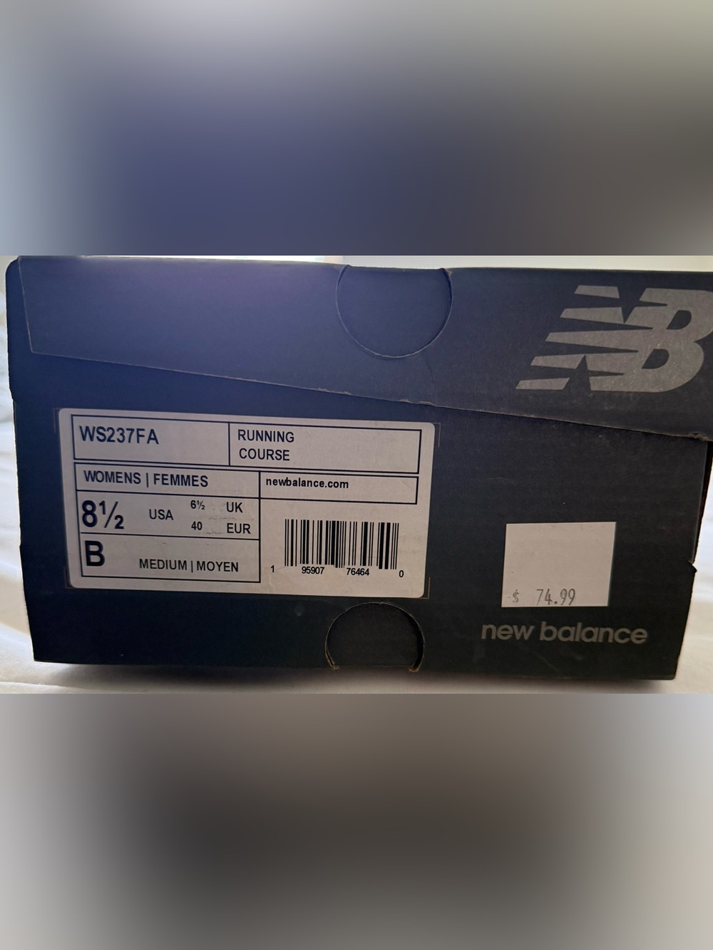 New Balance Navy and White Women's Athletic Shoe Box (WS237FA)